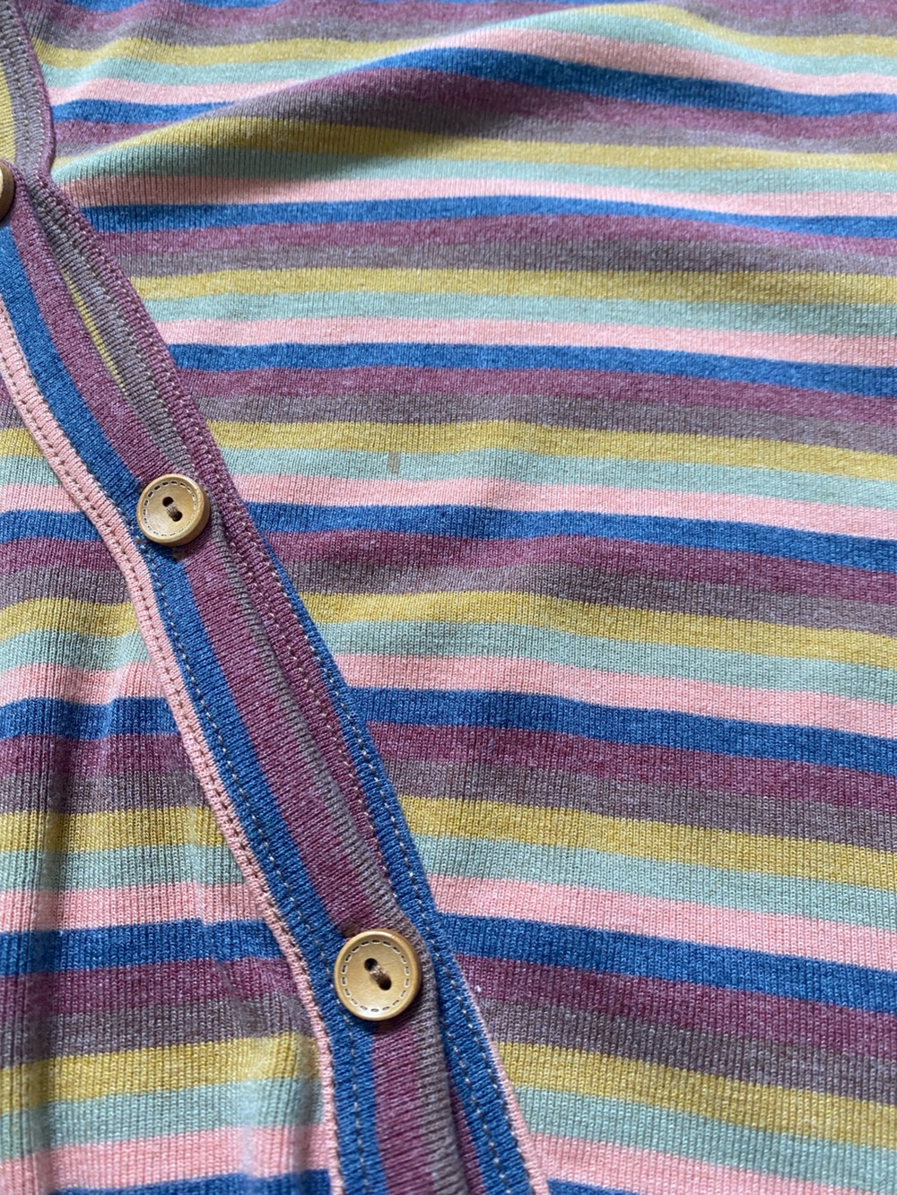 Striped Long-Sleeve Button-Front Tee - Picture 4 of 6